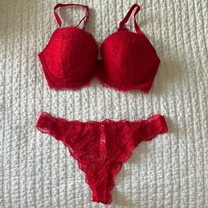 NWOT Dream Angels Lined Demi bra in 34DD with matching things in size M.